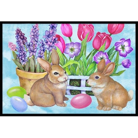 Carolines Treasures Carolines Treasures PJC1066MAT New Beginnings Easter Rabbit Indoor & Outdoor Mat; 18 x 27 in. PJC1066MAT